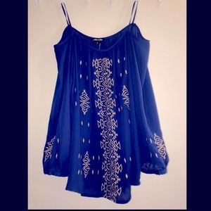 MARINEBLU - flowy long sleeve top - cut out shoulders